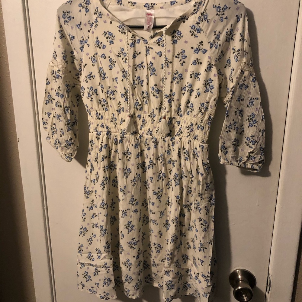Justice white floral  gauze dress